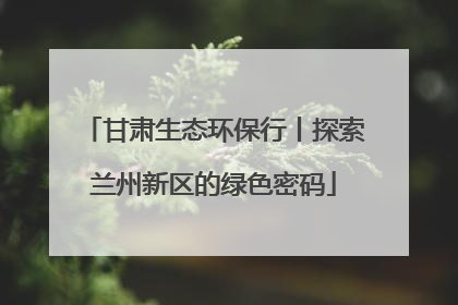 甘肃生态环保行丨探索兰州新区的绿色密码